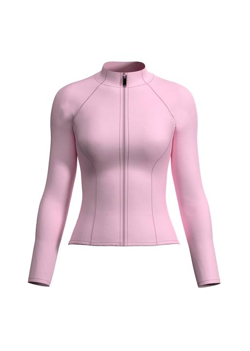The Sculpt Edit - Long Sleeve Zip Up Jacket - Light Pink