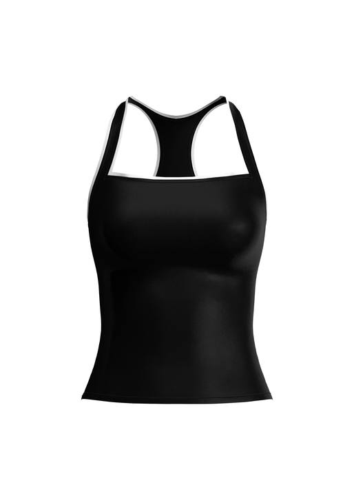 The Sculpt Edit - Binding Detail Tank Top - Black