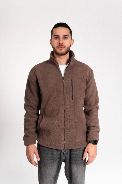 Act - Polar Fleece Jacket-Brown