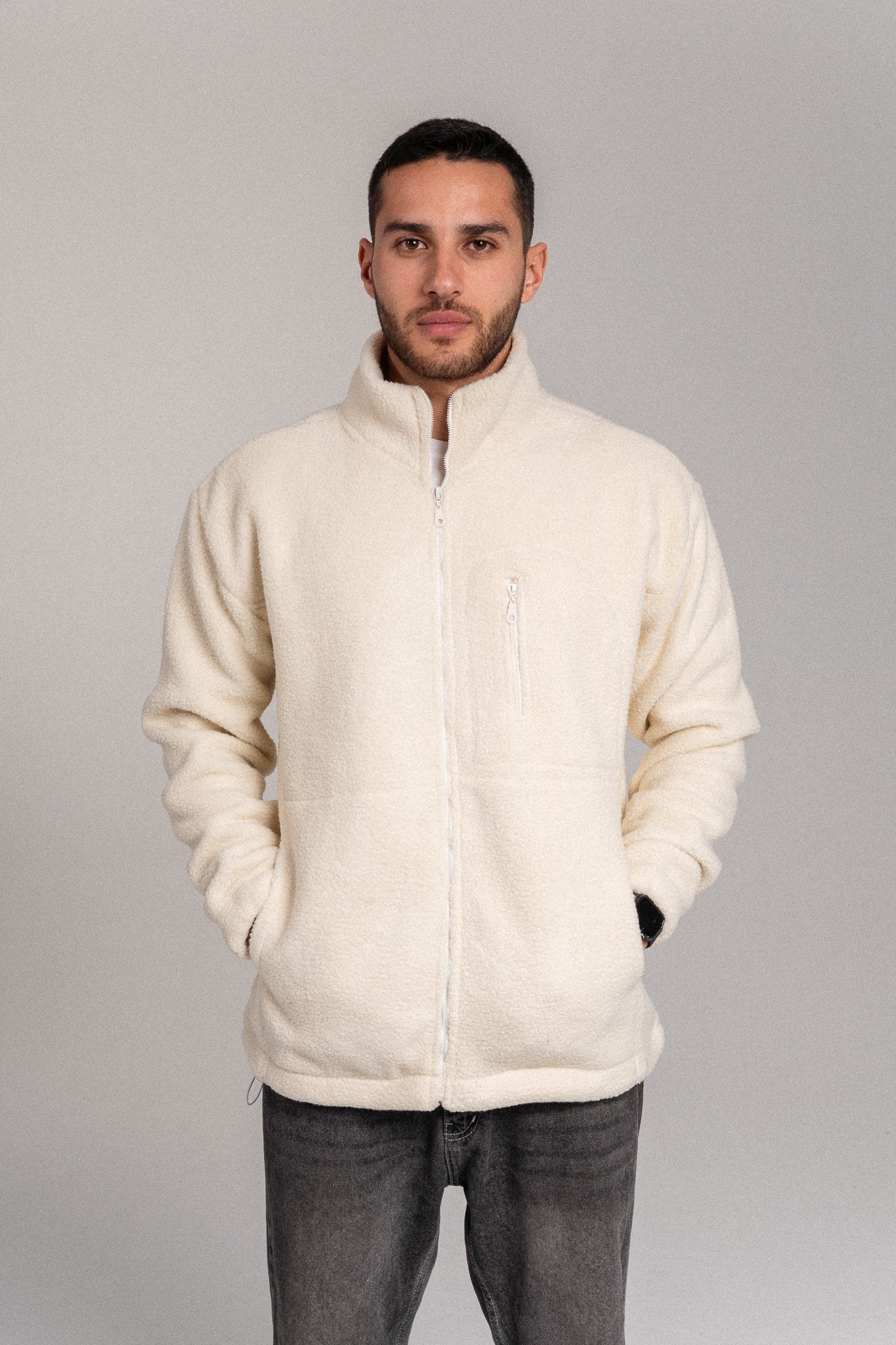Act - Polar Fleece Jacket-Off White