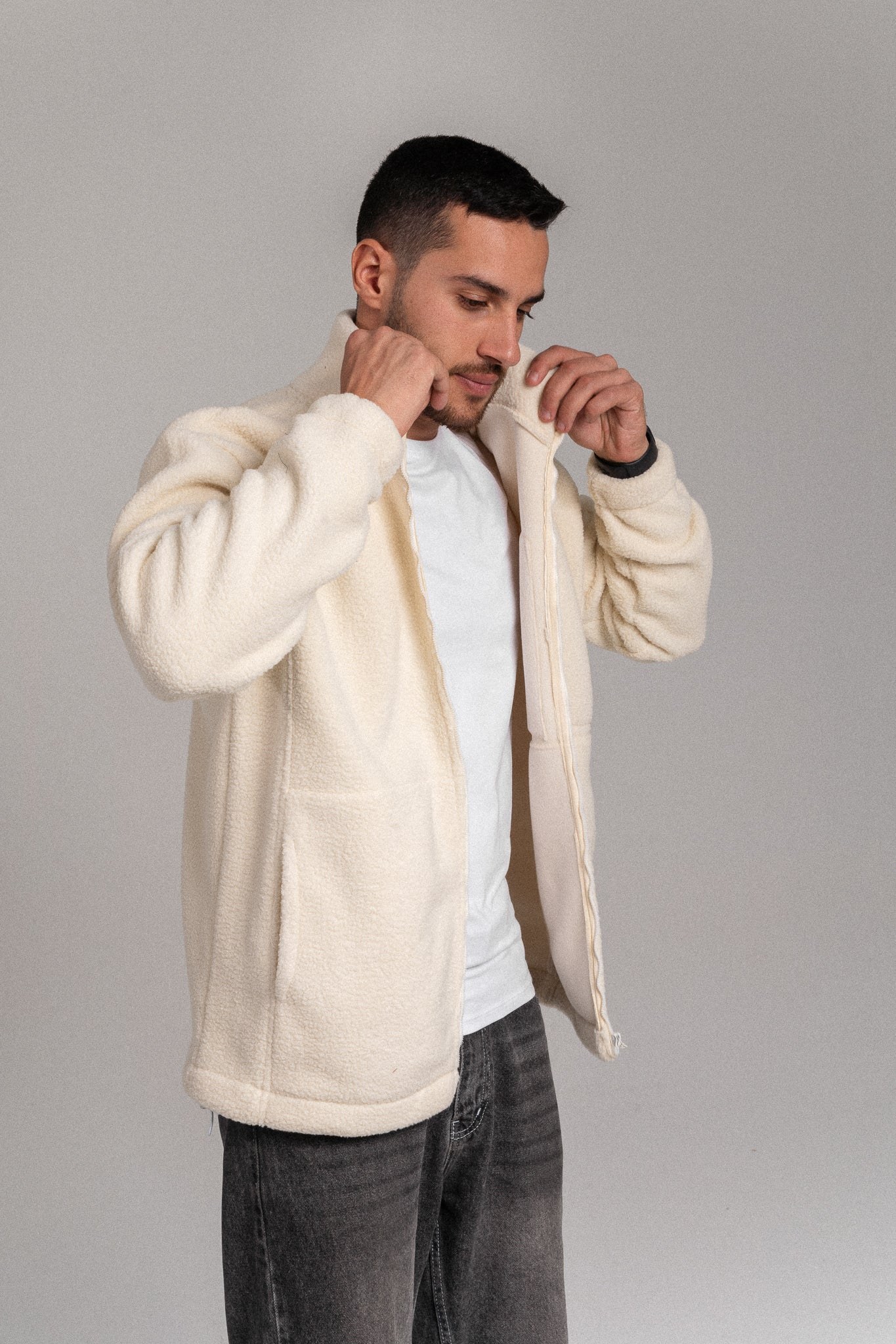 Act - Polar Fleece Jacket-Beige