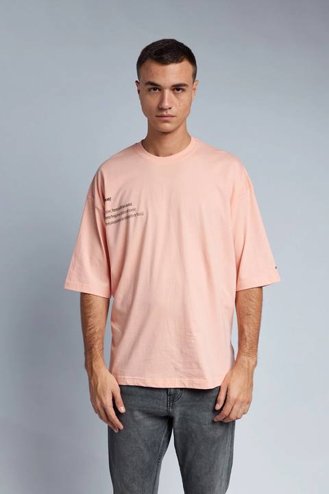 The Mona Lisa Mystery oversized T-shirt - Salmon Pink
