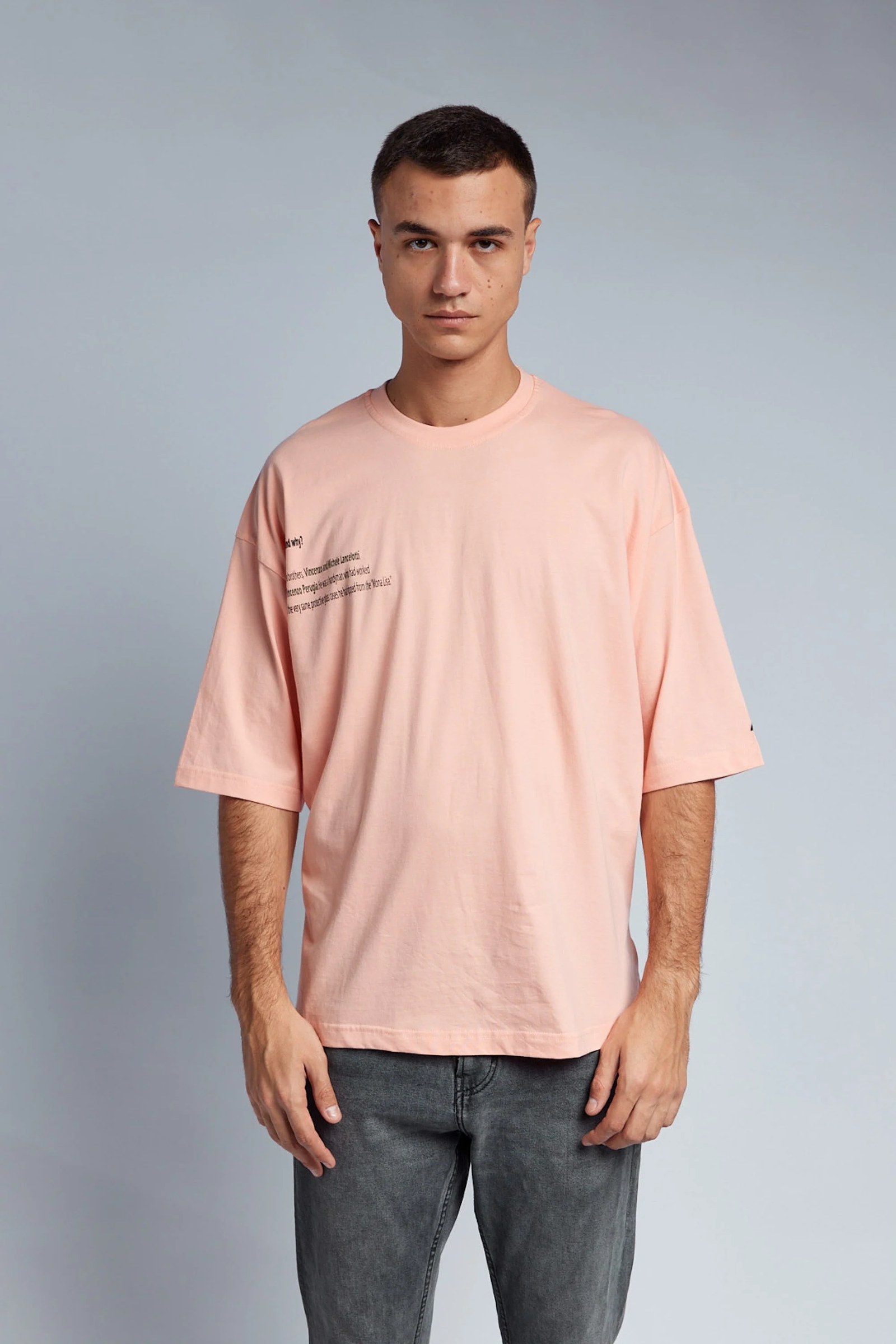 The Mona Lisa Mystery oversized T-shirt - Salmon Pink