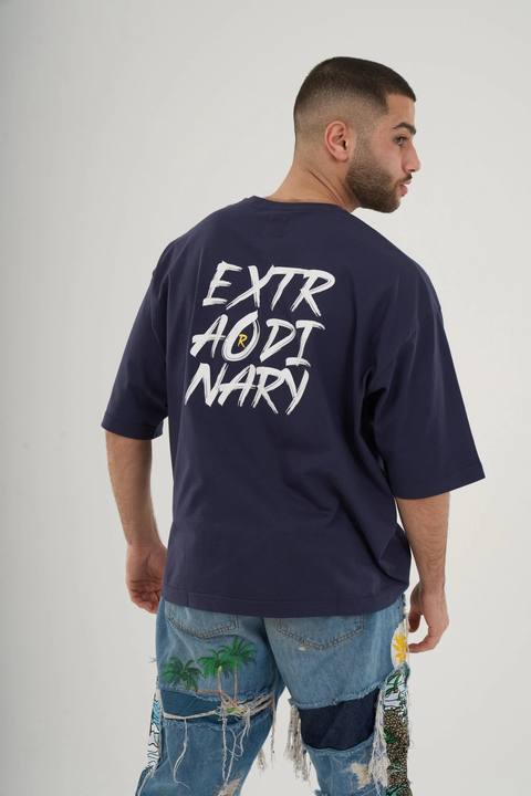 Extraordinary Oversized Navy Blue Tee