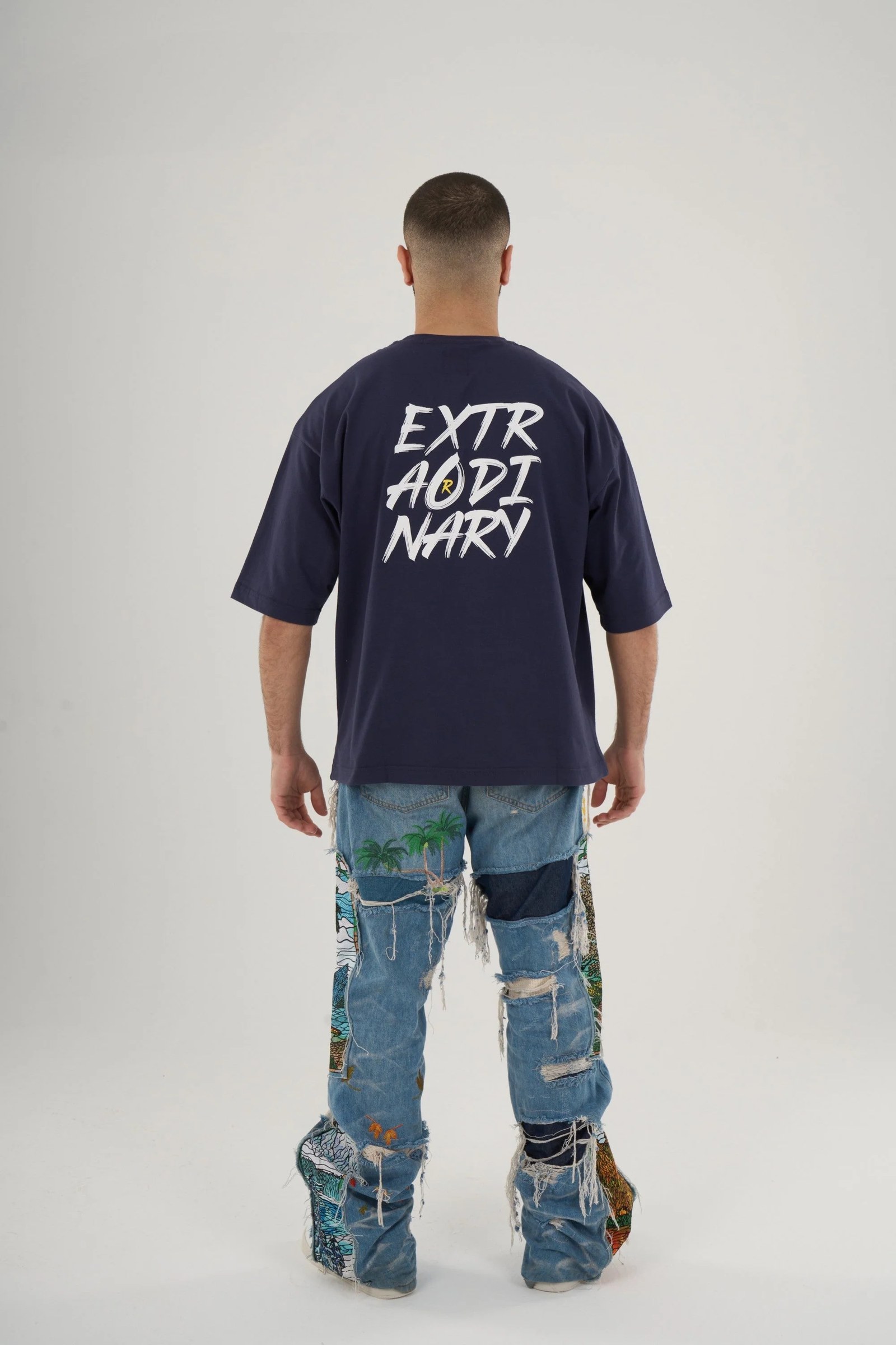 Extraordinary Oversized Navy Blue Tee