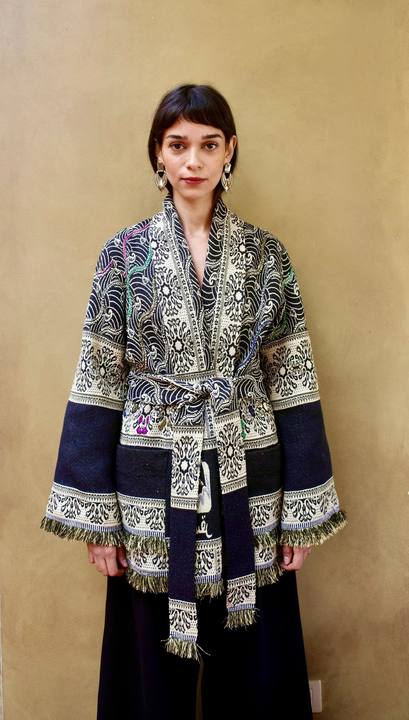 Embroidered Wrap Kaftan