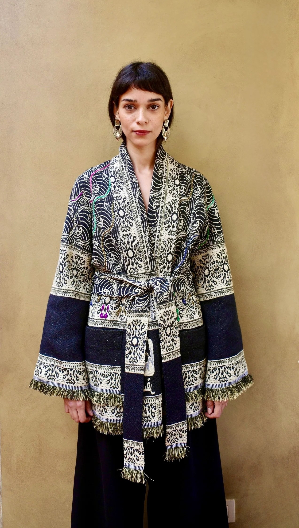 Embroidered Wrap Kaftan