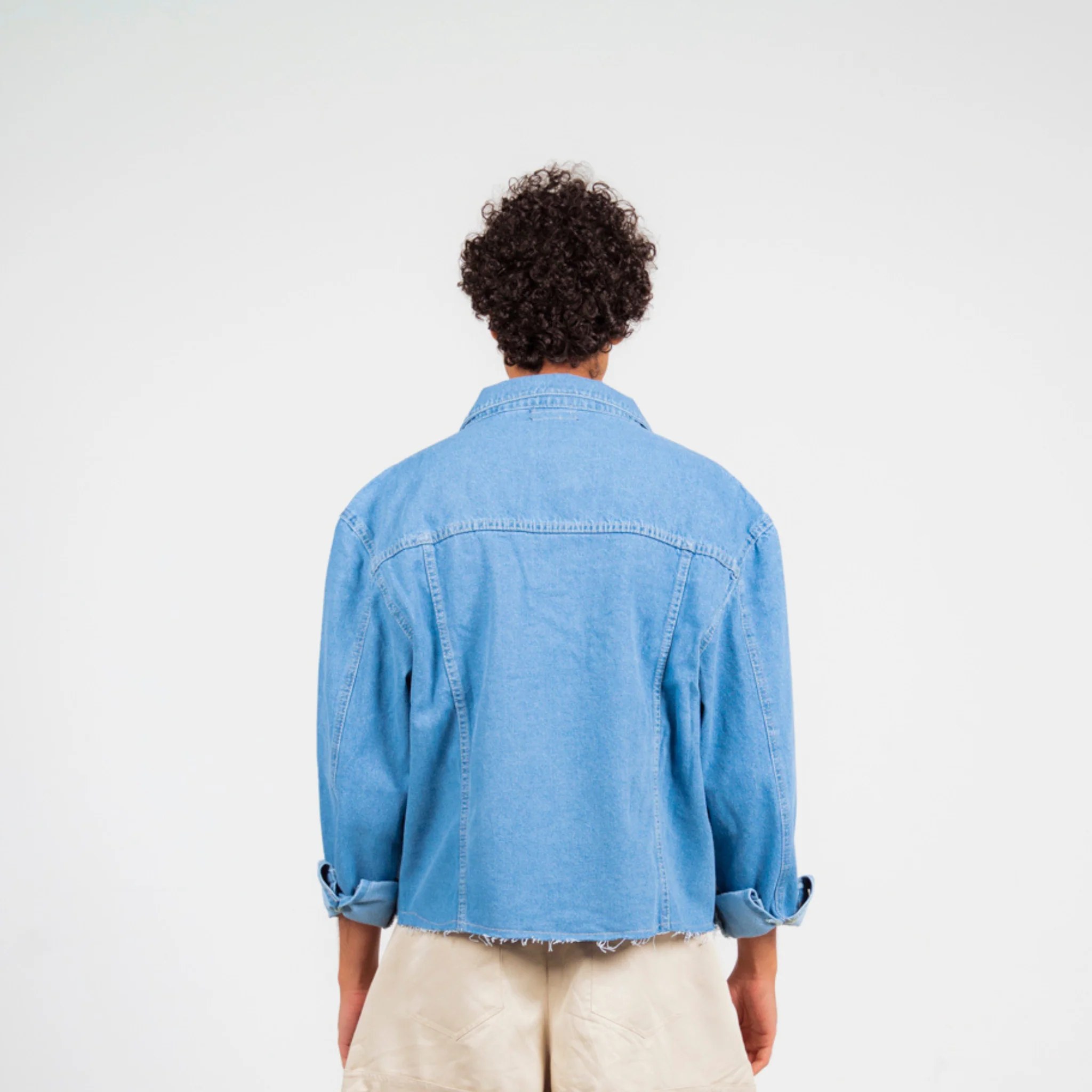 Boxy Oversized Denim Jacket - Blue