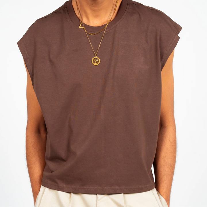 Boxy Tank Top - Brown