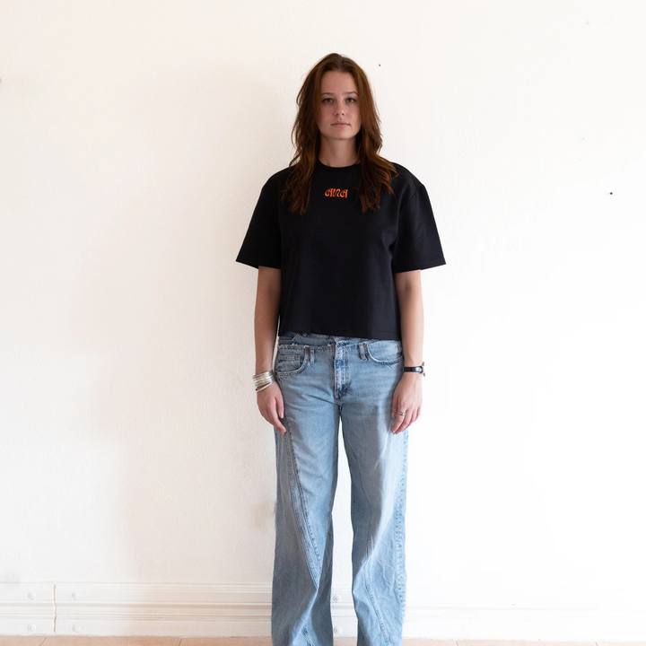 Boxy Cropped Tee - Black