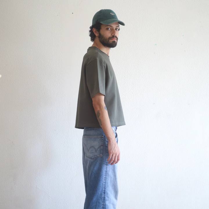 Boxy Cropped Tee - Olive