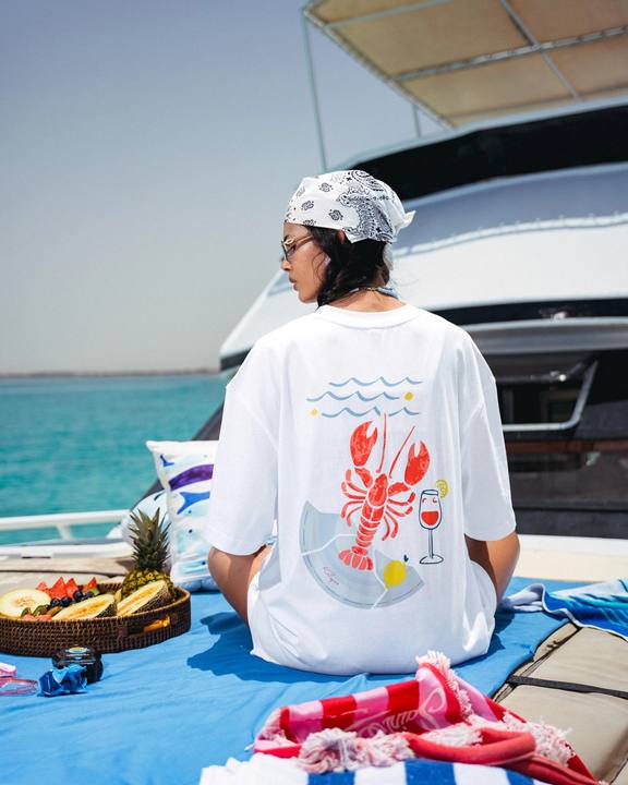 The White “Lobster O’Clock” Tee