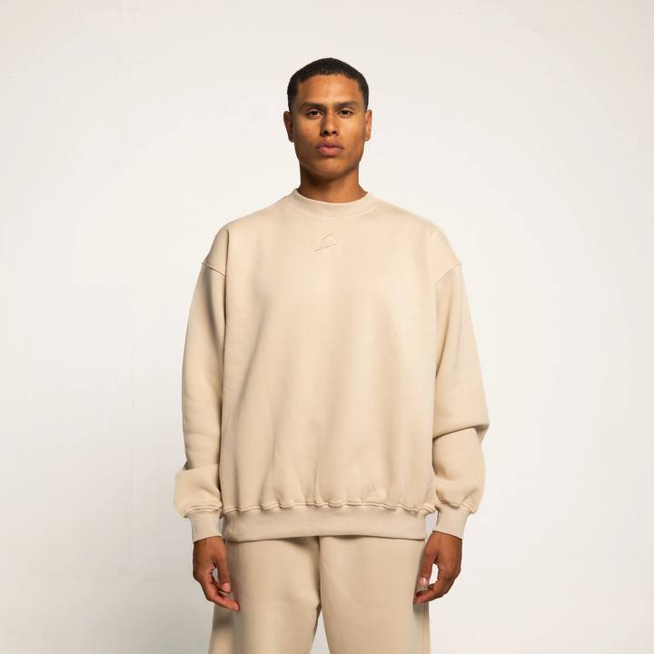 Beige "Scattered`' Crew Neck