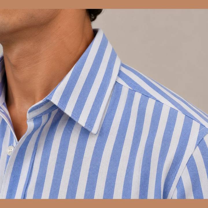 100% Cotton Oxford Shirt - Cornflower Blue