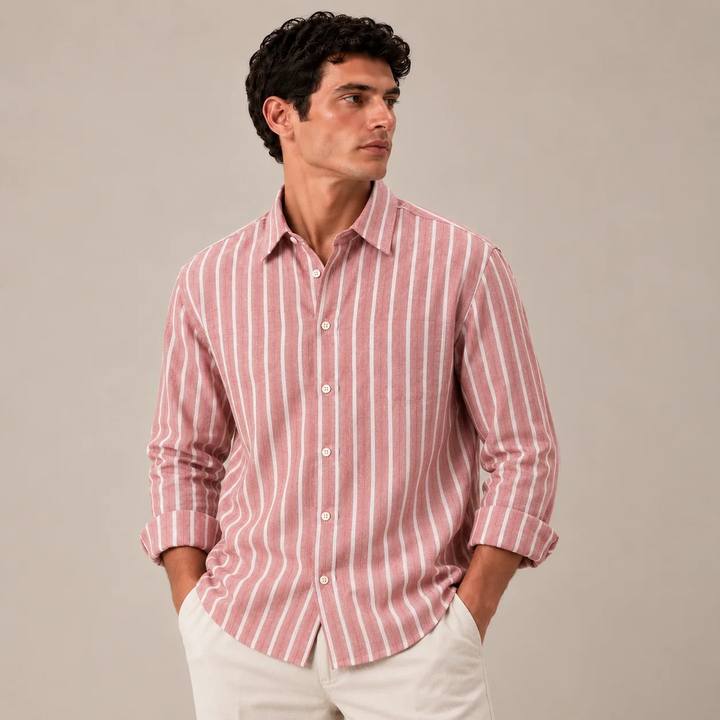 100% Cotton Oxford Shirt - Dusty Rose