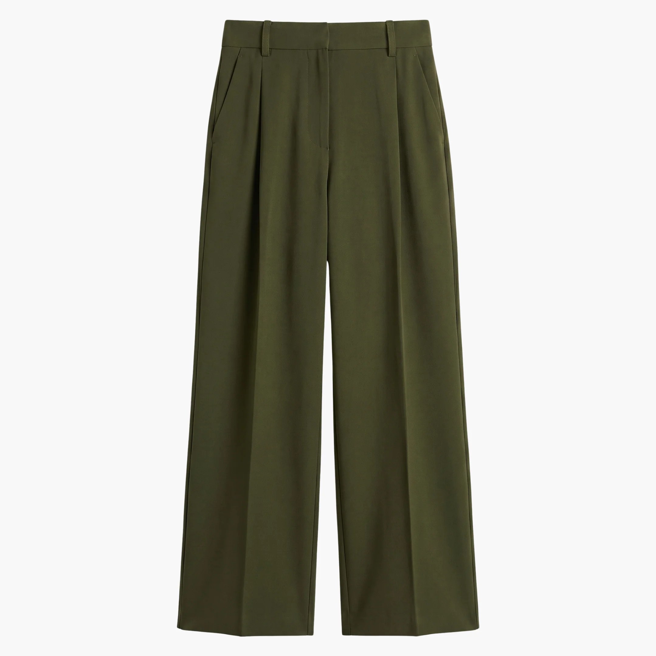 Signature Pleated Trouser - Olive Green