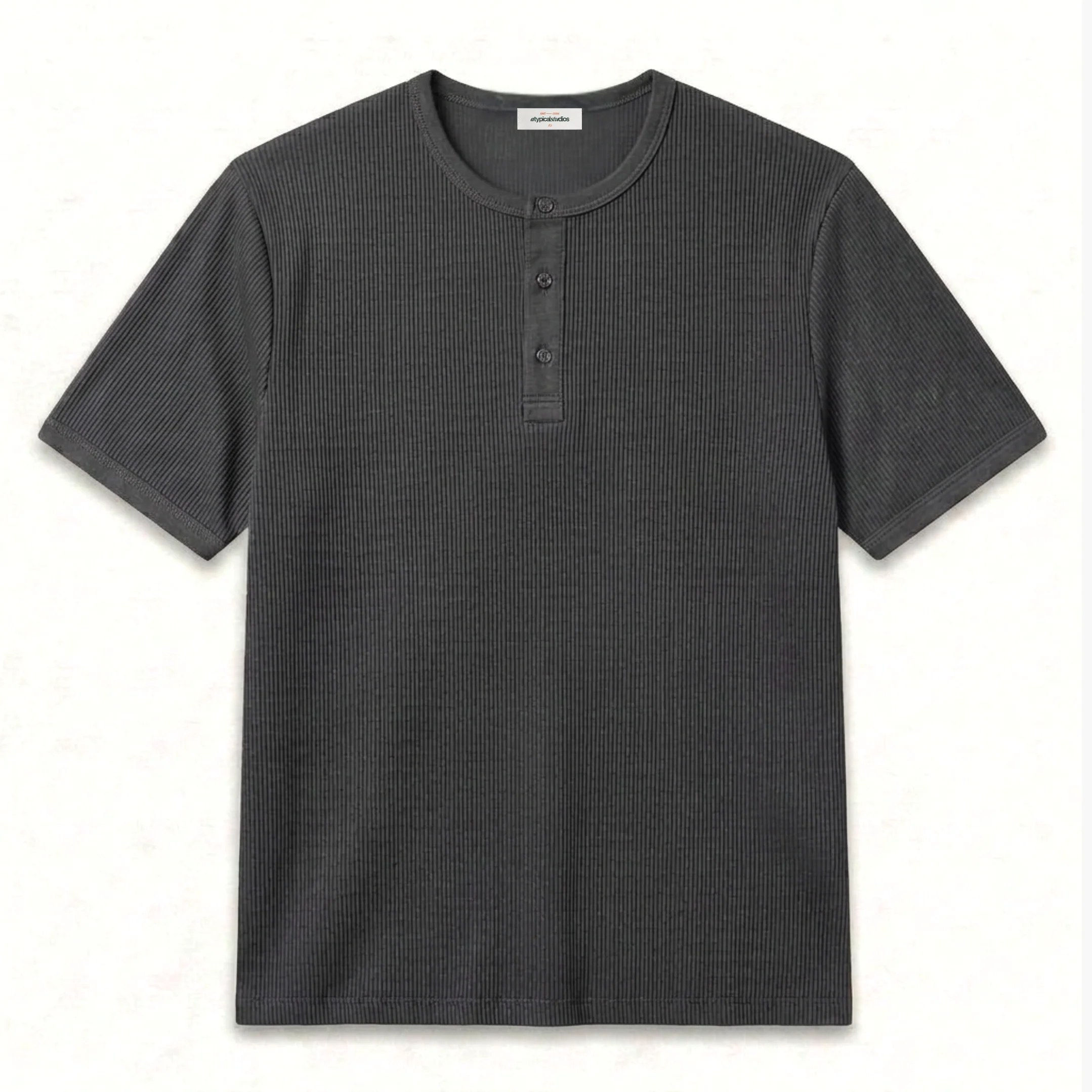 The Henley Tee - Deep Charcoal