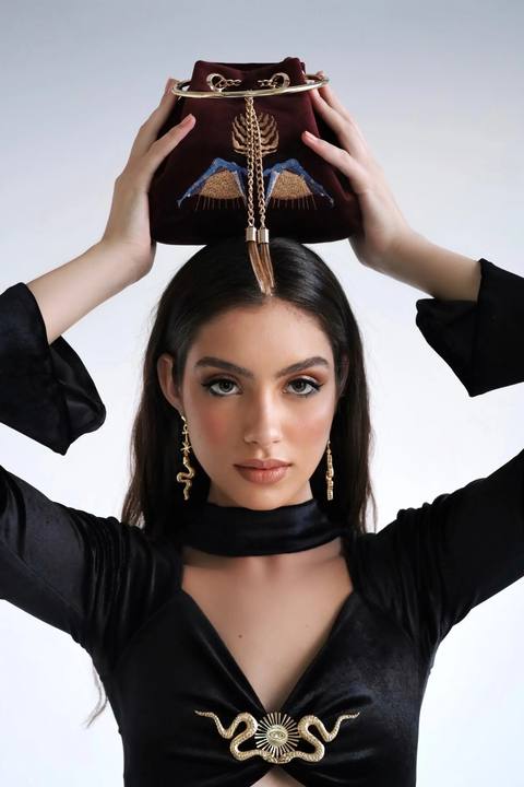 The Nut Goddess | Velvet Mini Bucket Bag