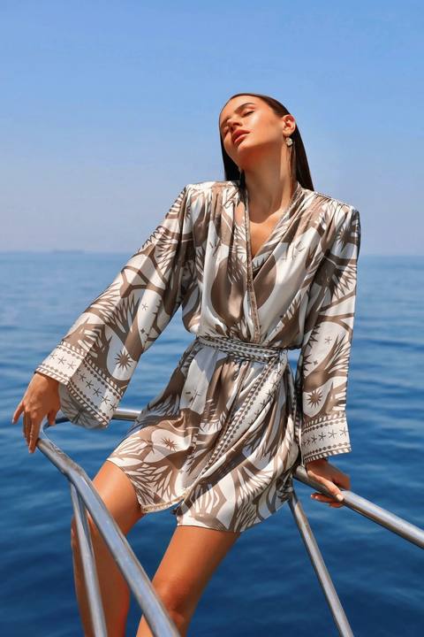 THE GOLDEN FALCON AND SESEN | HANDMADE BEADED DRESS/KIMONO