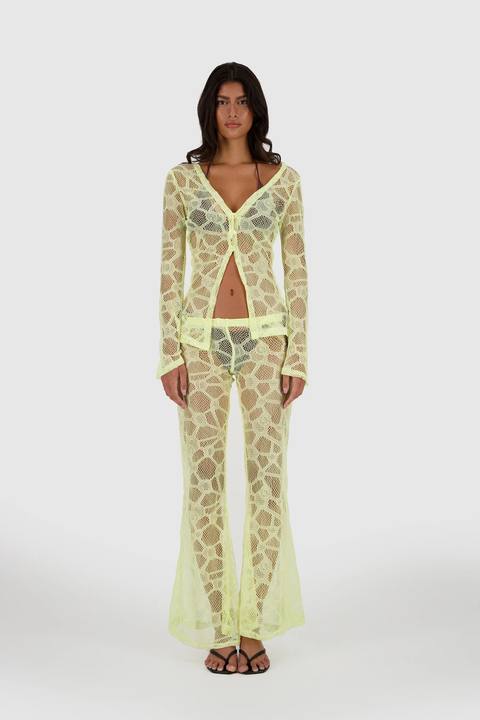 Resort Lace Pants -Yellow