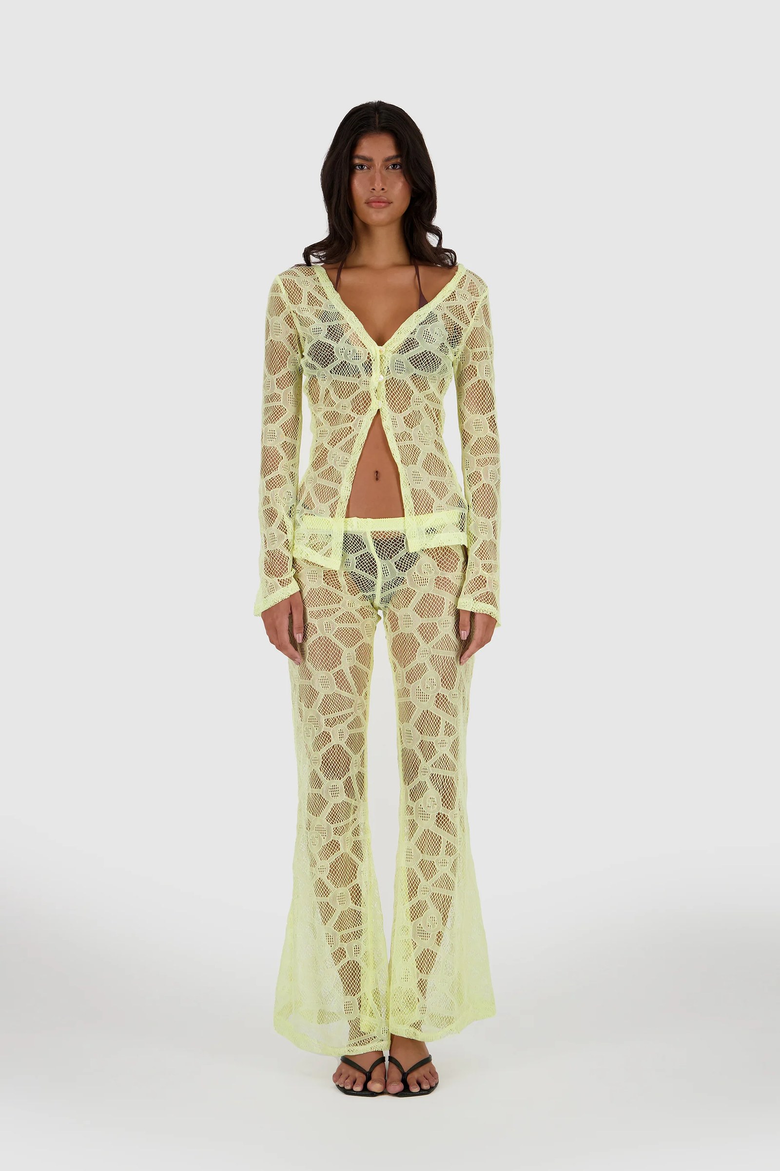 Resort Lace Pants -Yellow
