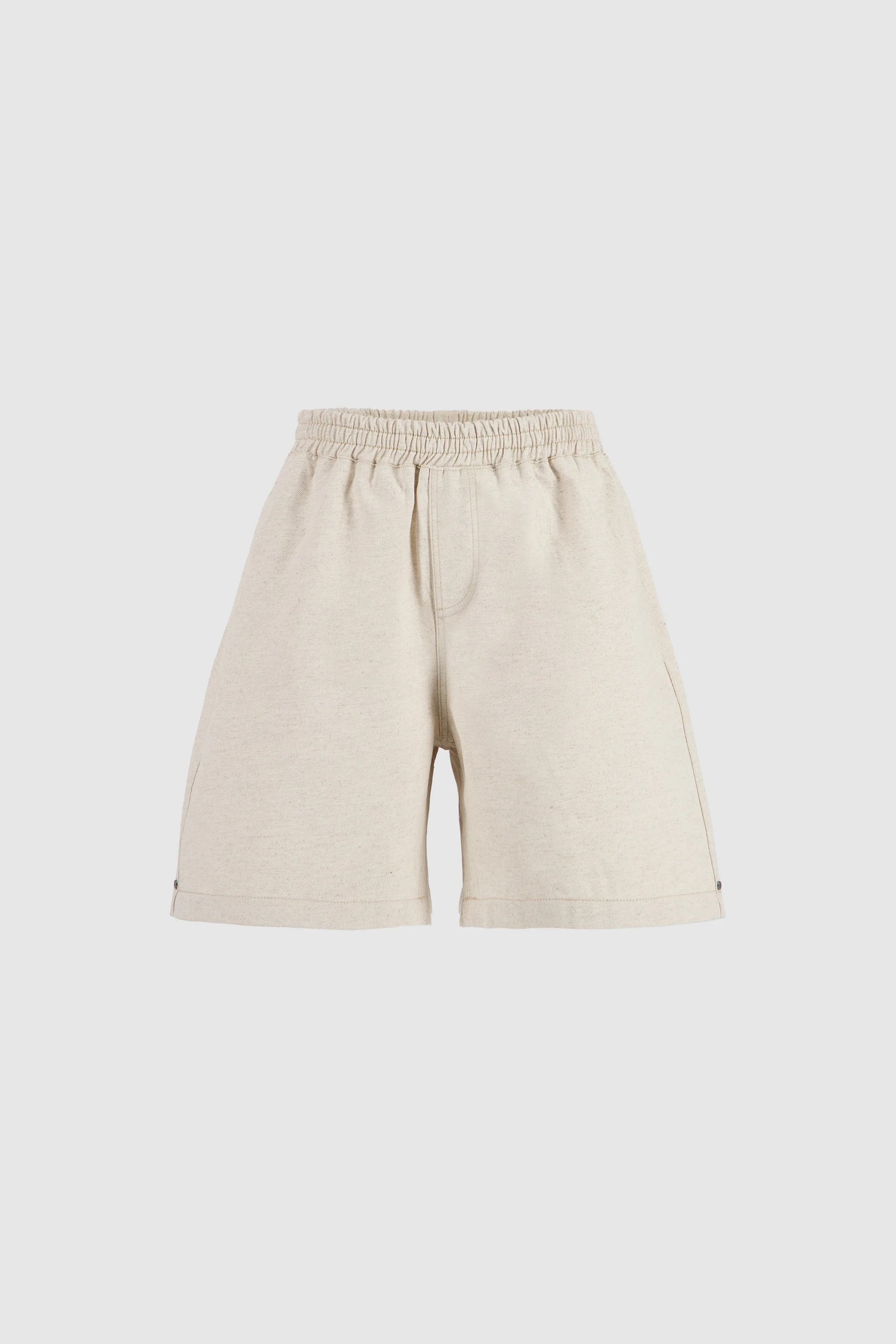 Linen Textured Shorts -Light Beige