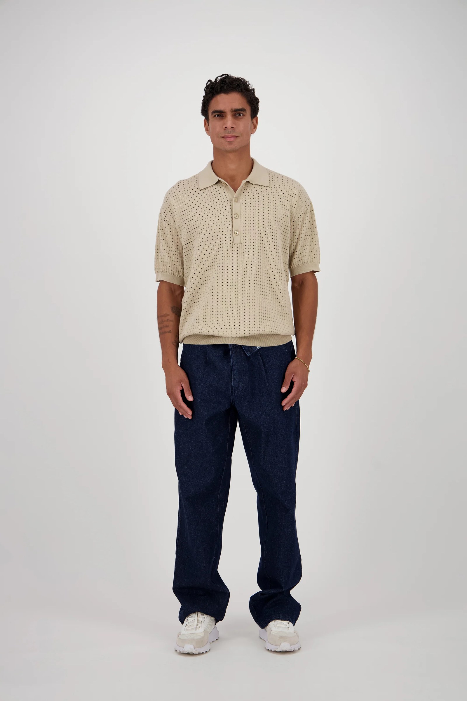 Knitted Polo - Beige