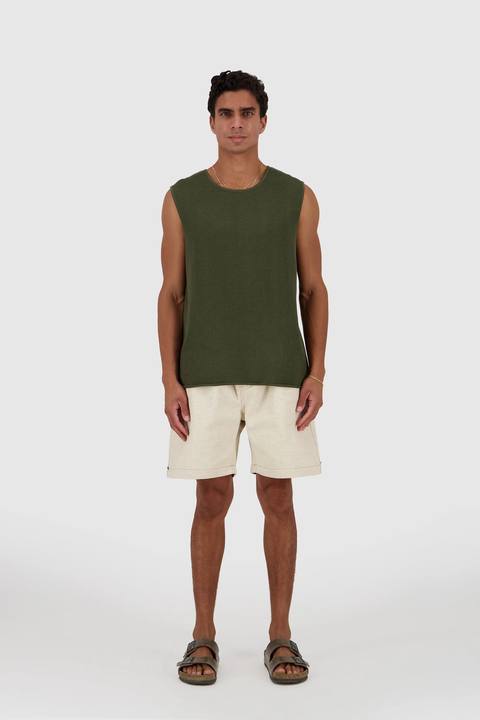 Knit Tank -Olive