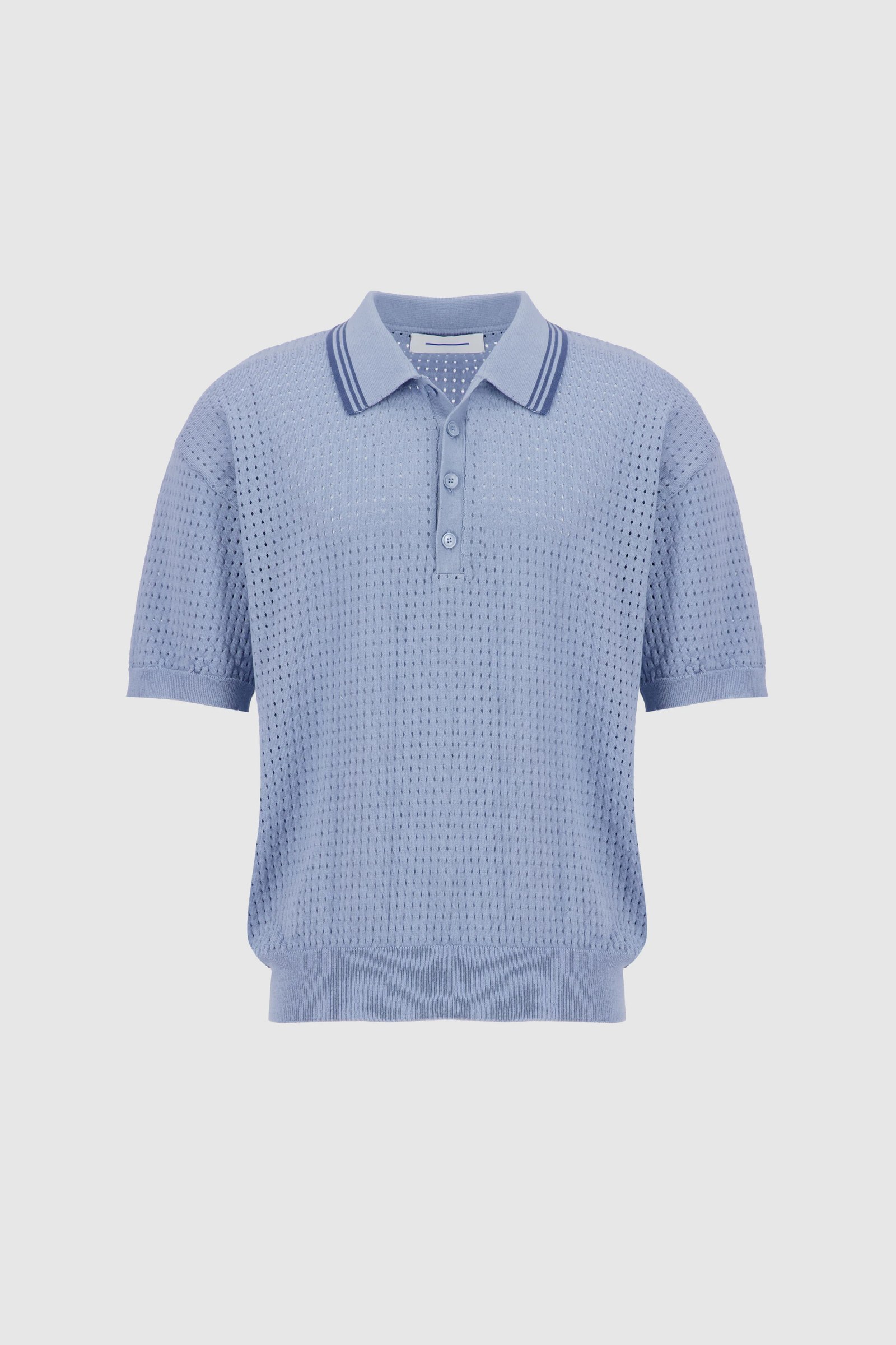 Knitted Polo -Baby Blue