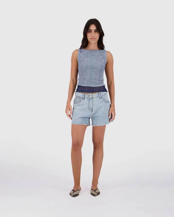 Cut Off Shorts -Sky Blue