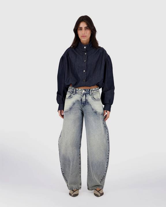 Mock Neck Jacket -Indie Blue