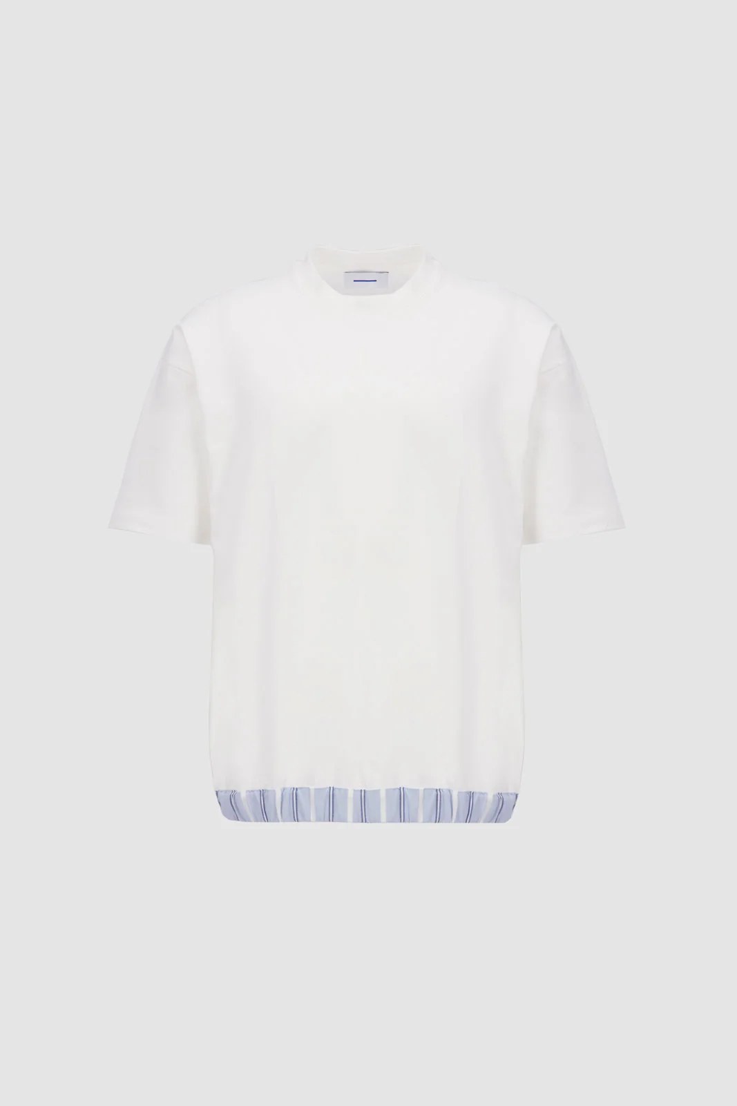 Off Duty Boxer Tee -WhitexBlue Pinstripes