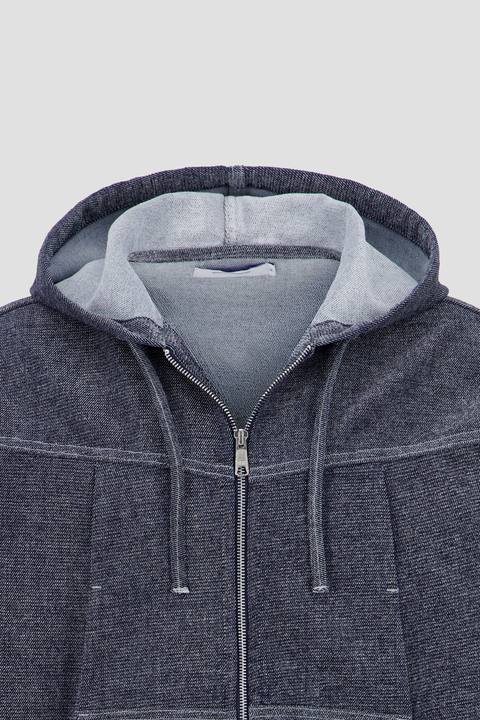 Denim Zip Up Hoodie - Black Wash