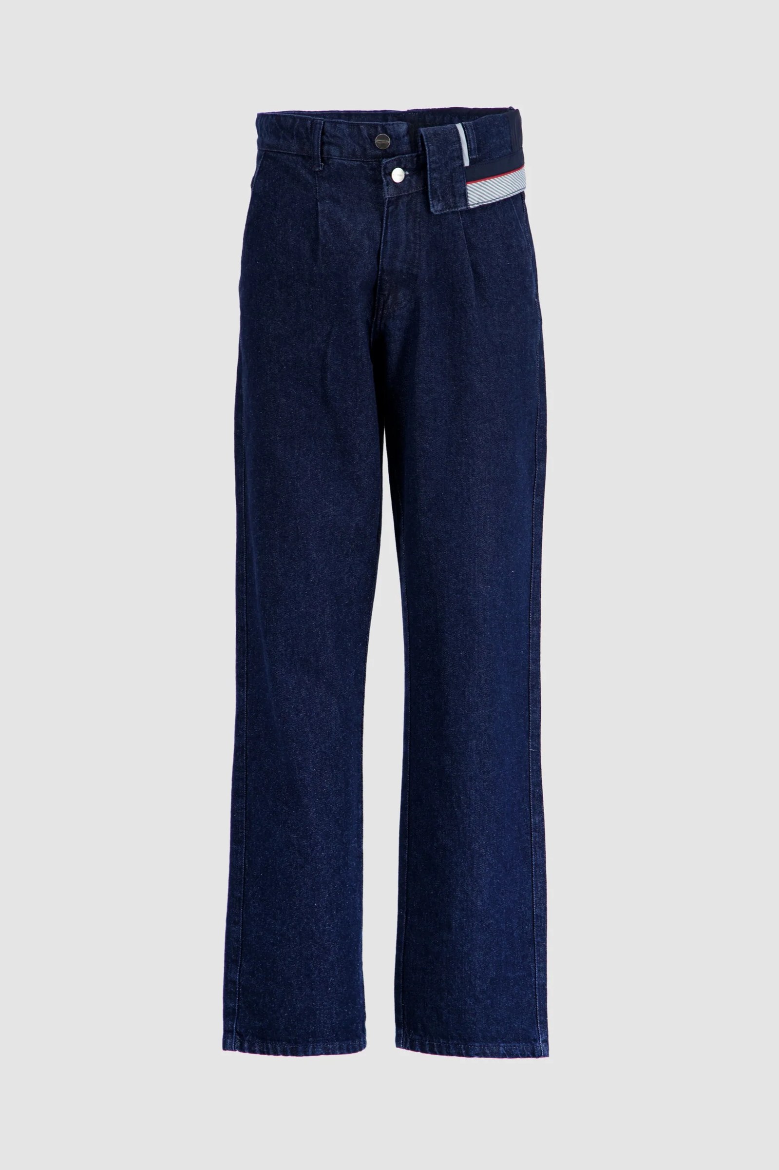 Fold Over Waistband Jeans - Midnight Blue