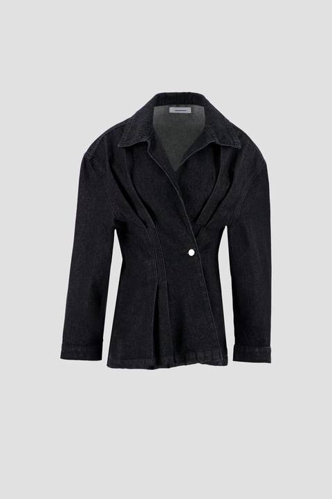 Denim Side Buttoned Shirt - Raw Black