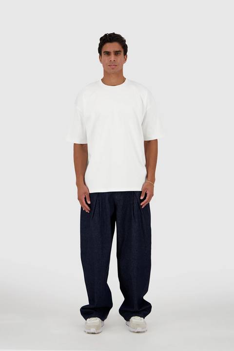Oversized Crew Neck With Pockets - White