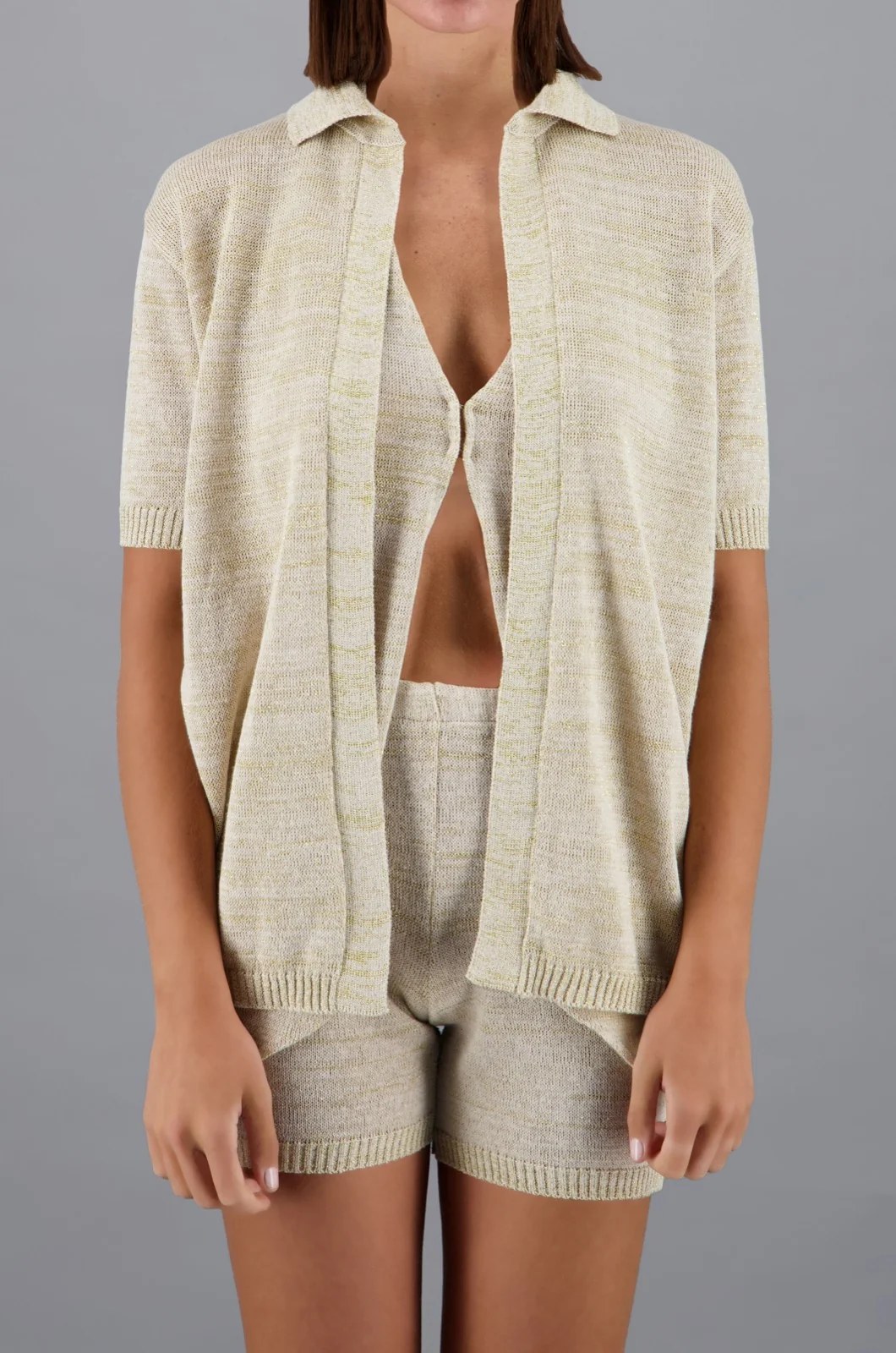 Lurex Shirt Beige