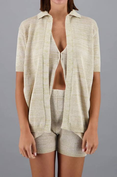 Lurex Shirt Beige