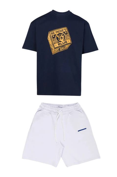 Butter T-Shirt Navy & Gym Shorts Off-White