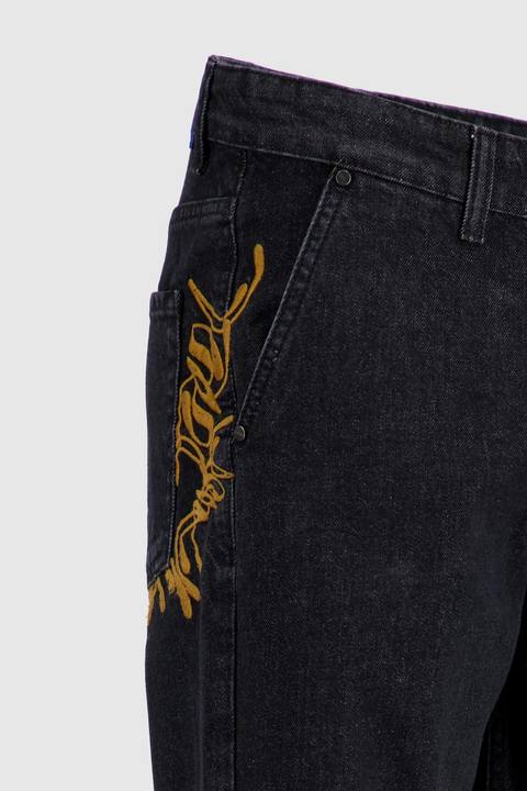 Men's Straight Leg Jeans -Black