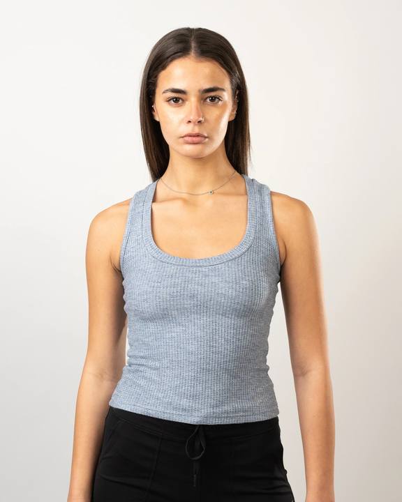 BFEERCE Waffle-Luxe Tank Baby Blue