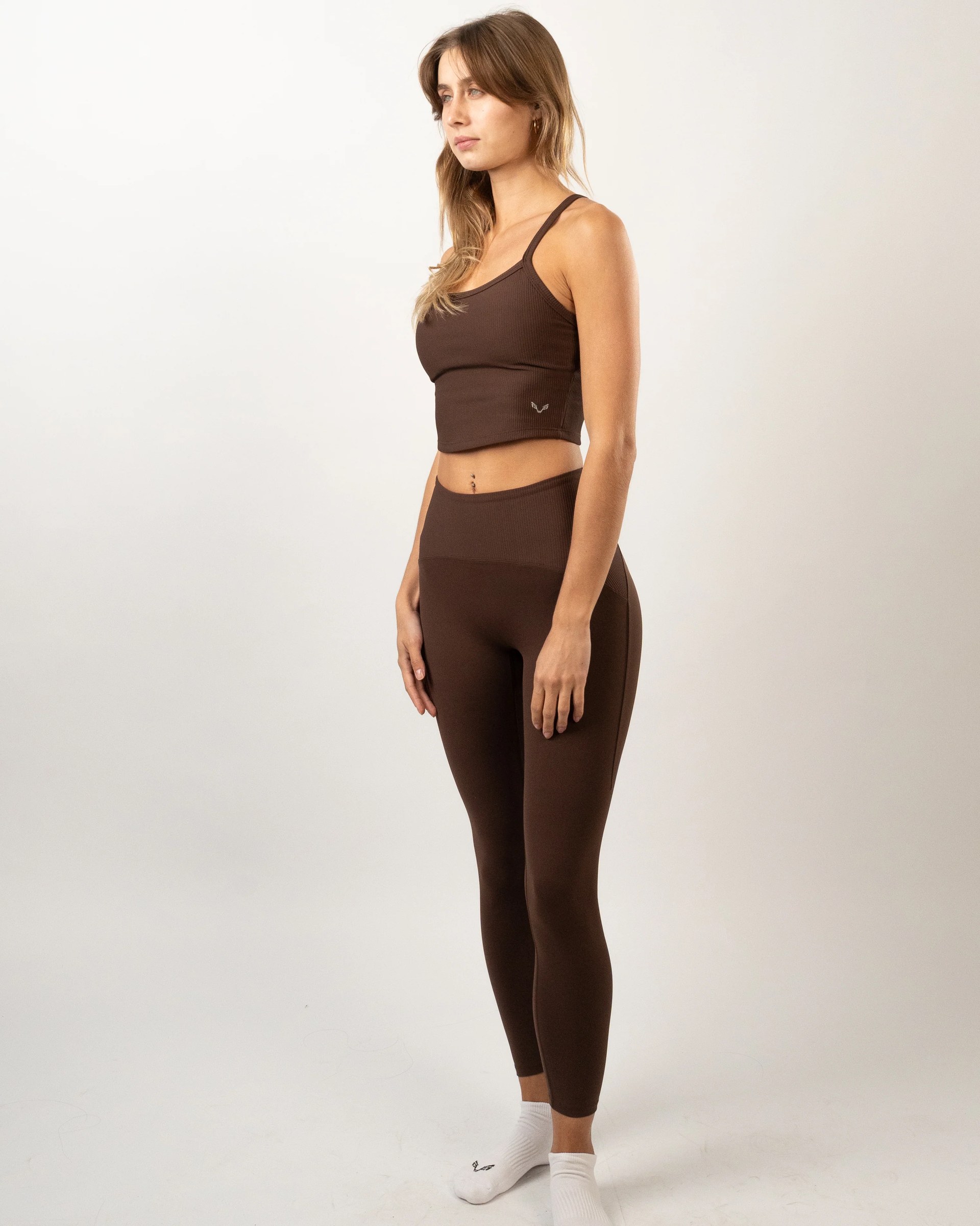 BFEERCE Ribbed Performance Set – Chocolate Brown