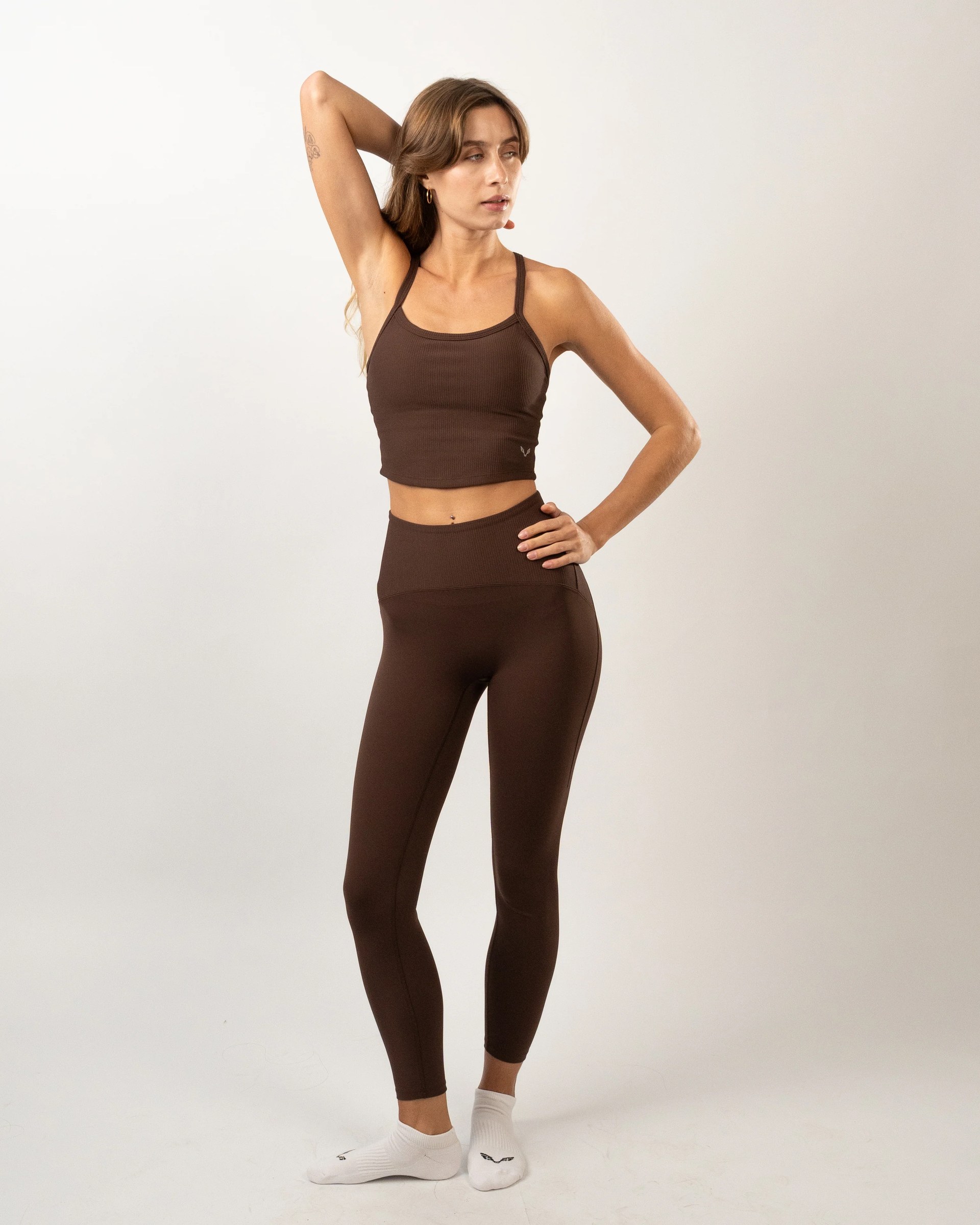 BFEERCE Ribbed Performance Set – Chocolate Brown