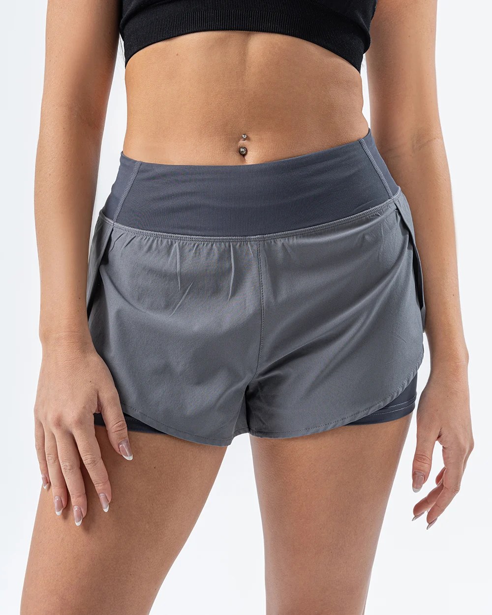 Women 2 in 1 shorts Grey