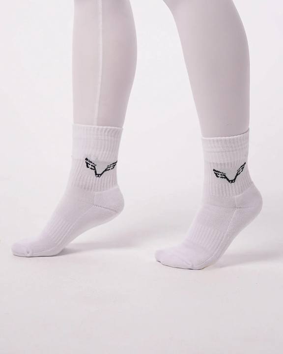 Bfeerce White Crew Socks (Unisex)