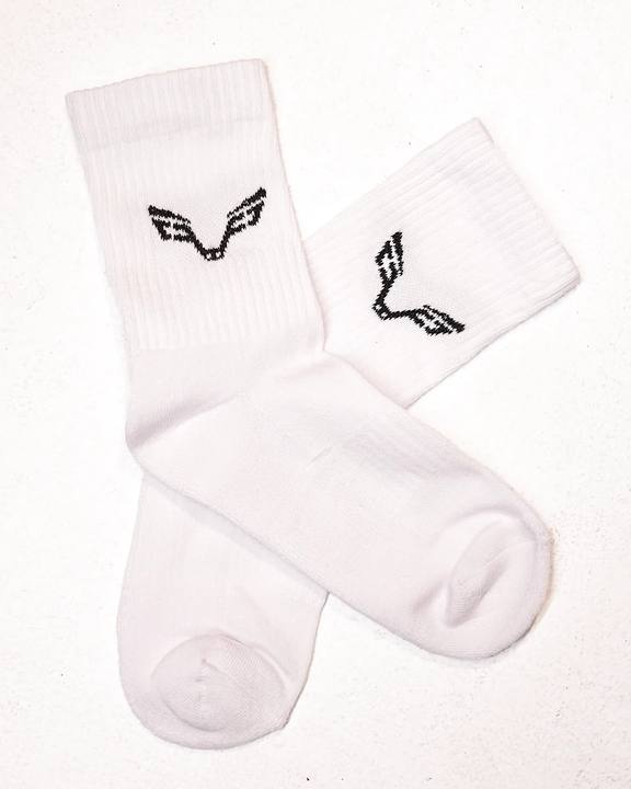 Bfeerce White Crew Socks (Unisex)