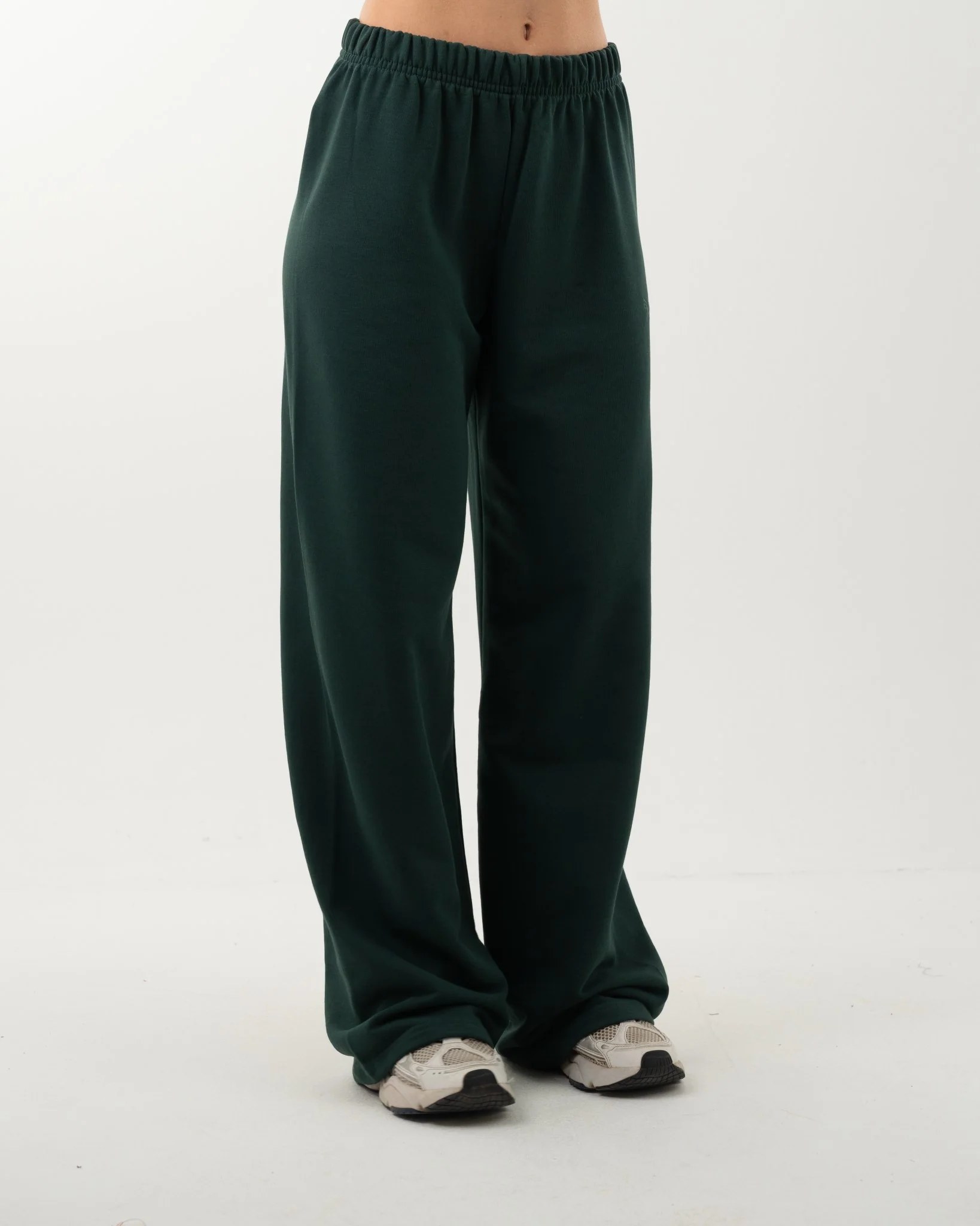 Womens No Pocket Wide-Leg Pants Green