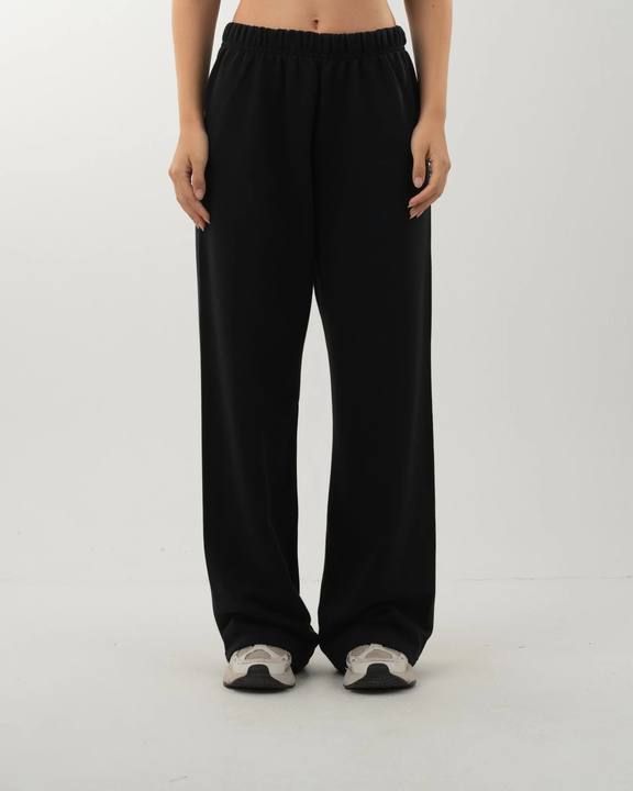 Womens No Pocket Wide-Leg Pants Black
