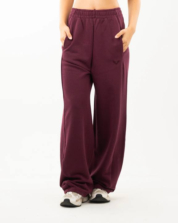 Womens Burgundy Essential Oversized Pants