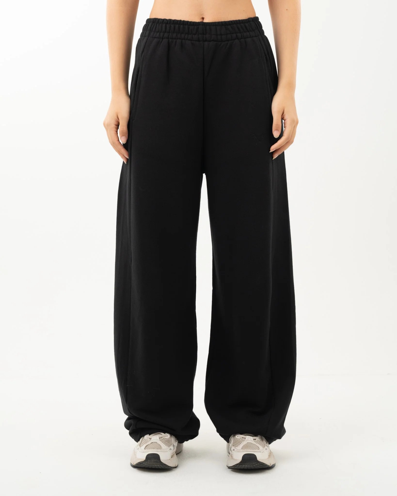 Womens Black Essential Oversized Pants